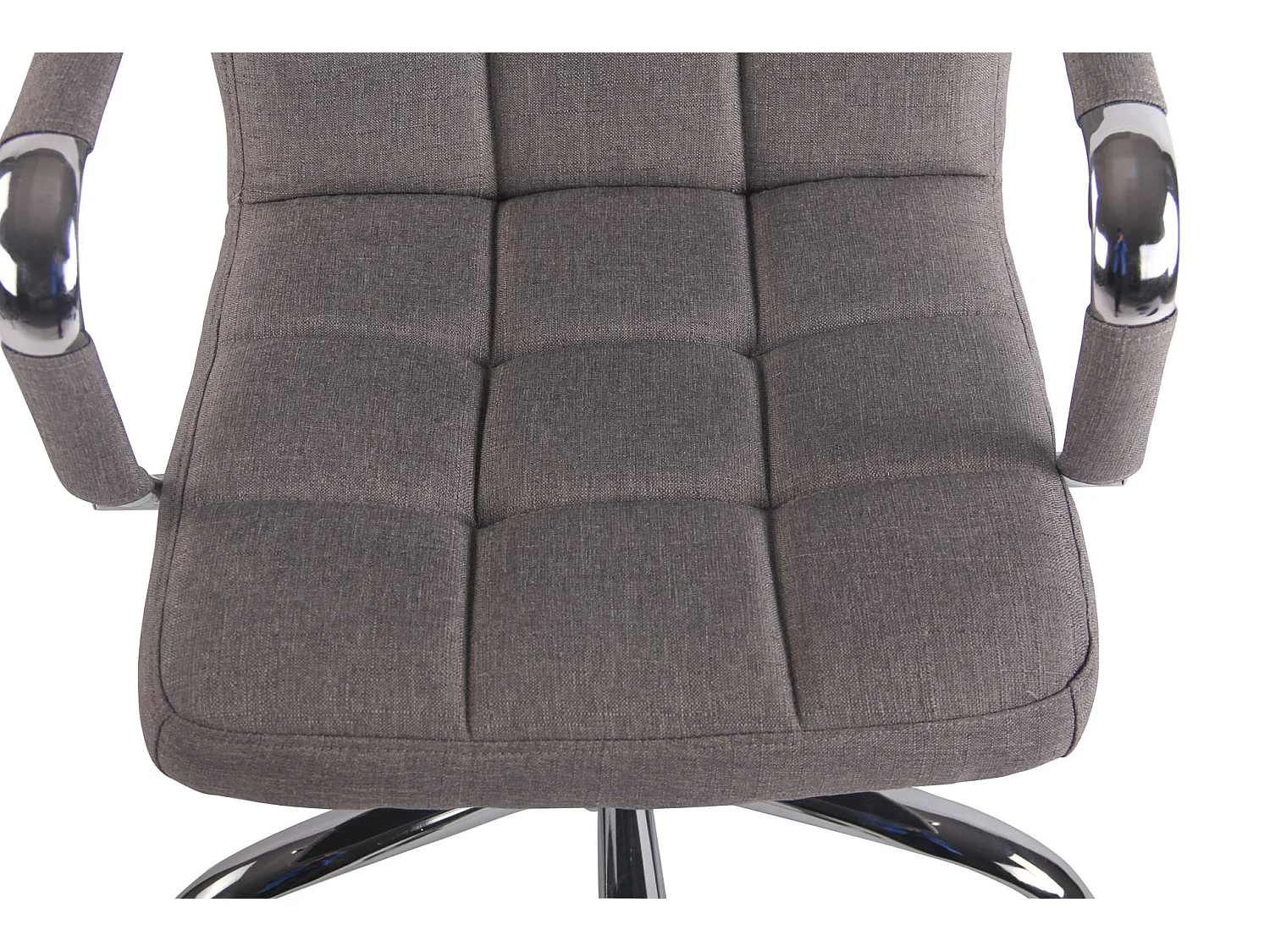 Chaise de bureau - Tissu & Métal chromé - Gris - Deli