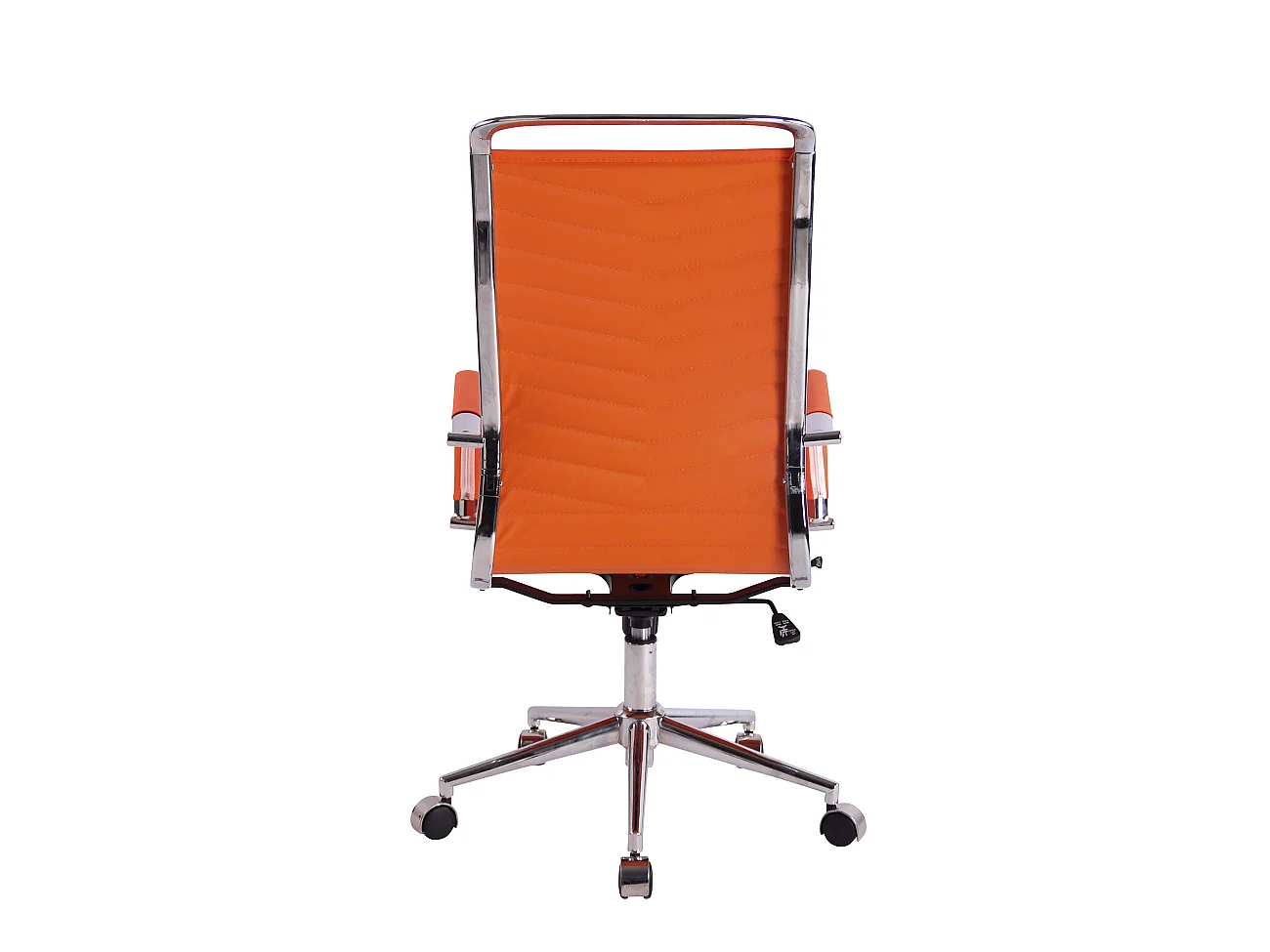 Chaise de bureau - Similicuir & Métal chromé - Orange - Batley