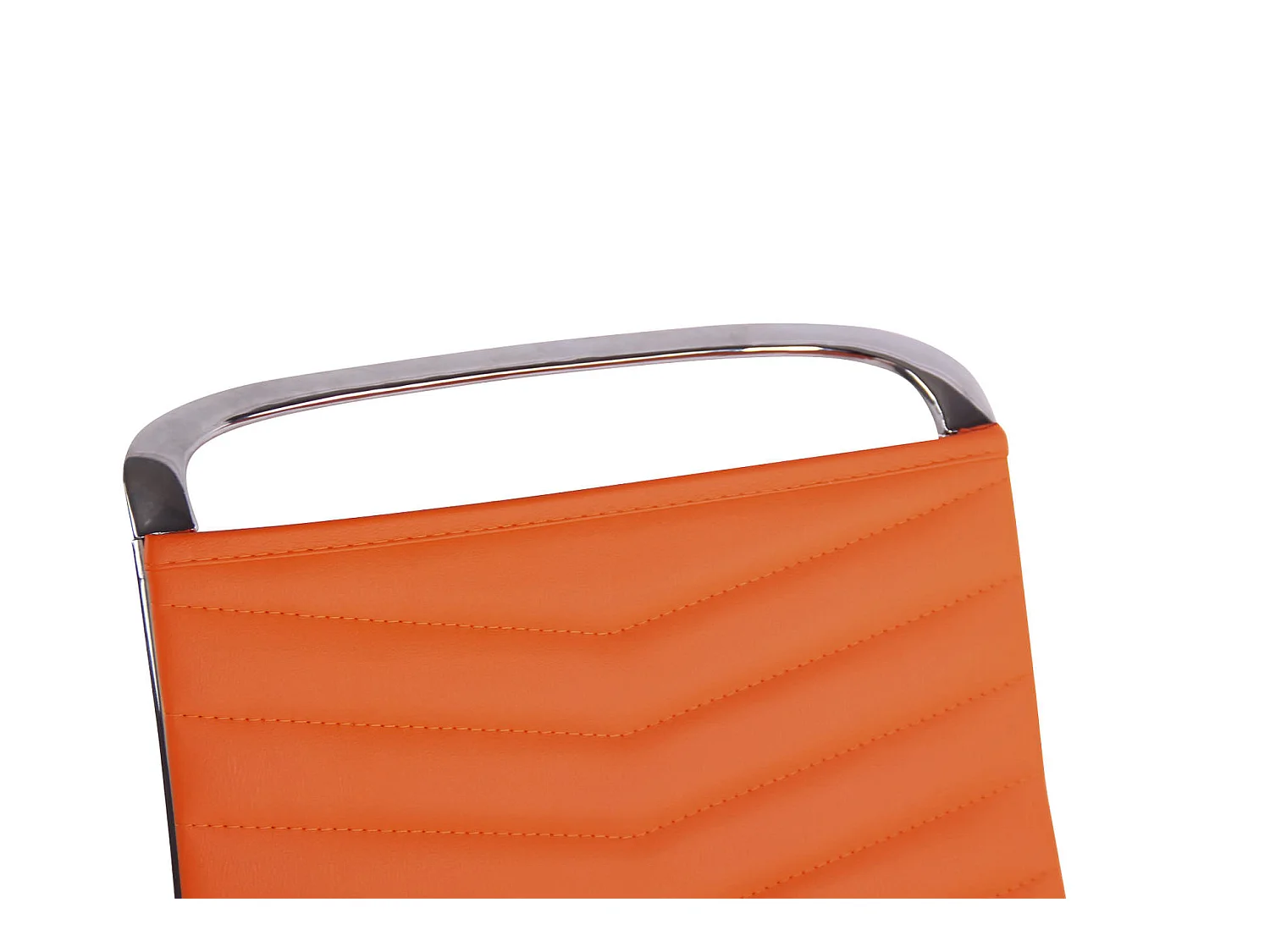 Chaise de bureau - Similicuir & Métal chromé - Orange - Batley