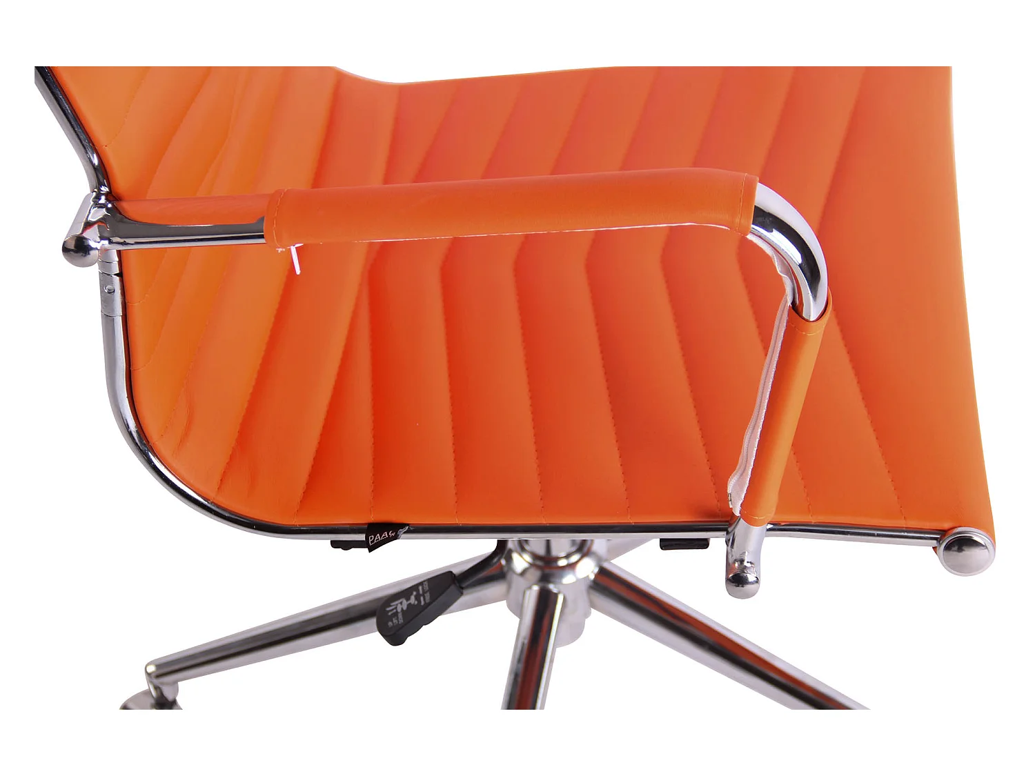 Chaise de bureau - Similicuir & Métal chromé - Orange - Batley
