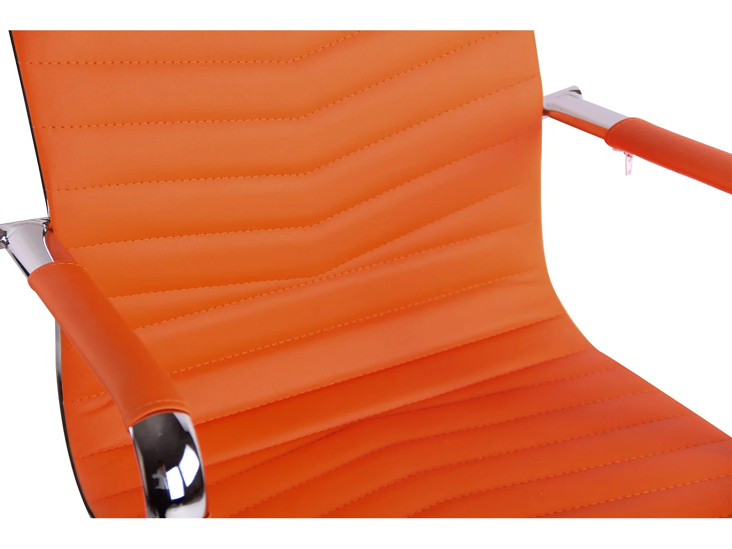 Chaise de bureau - Similicuir & Métal chromé - Orange - Batley