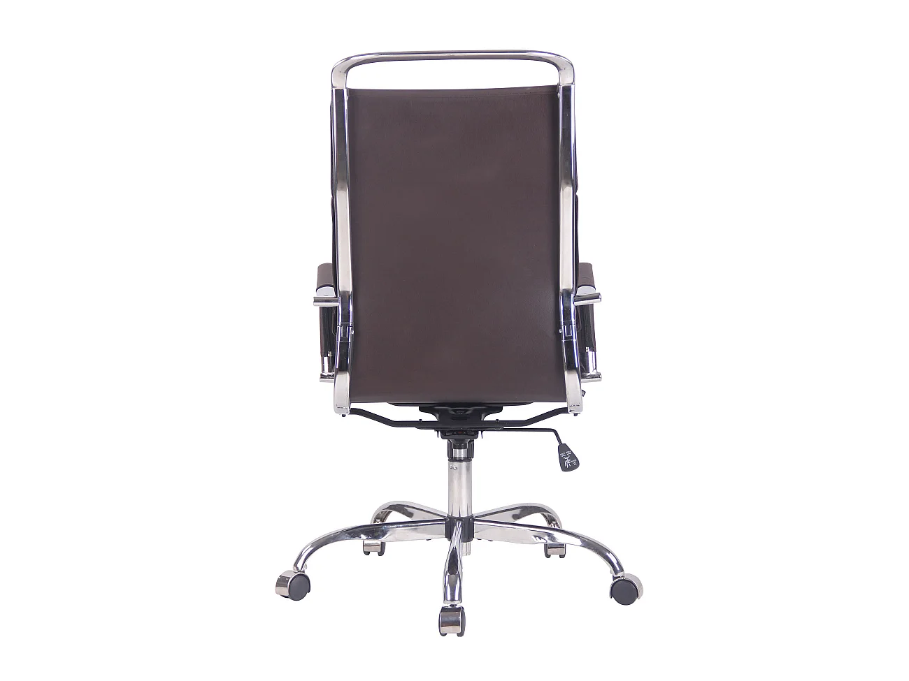 Chaise de bureau - Similicuir & Métal chromé - Café - Bedford