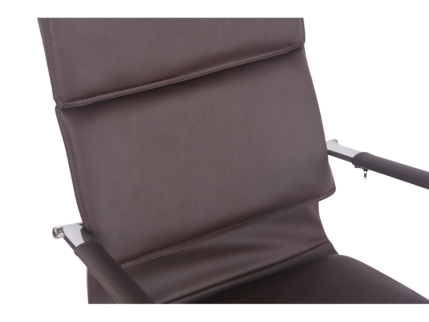 Chaise de bureau - Similicuir & Métal chromé - Café - Bedford