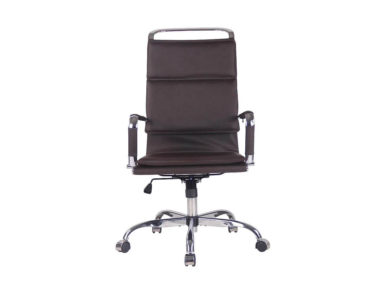 Chaise de bureau - Similicuir & Métal chromé - Café - Bedford