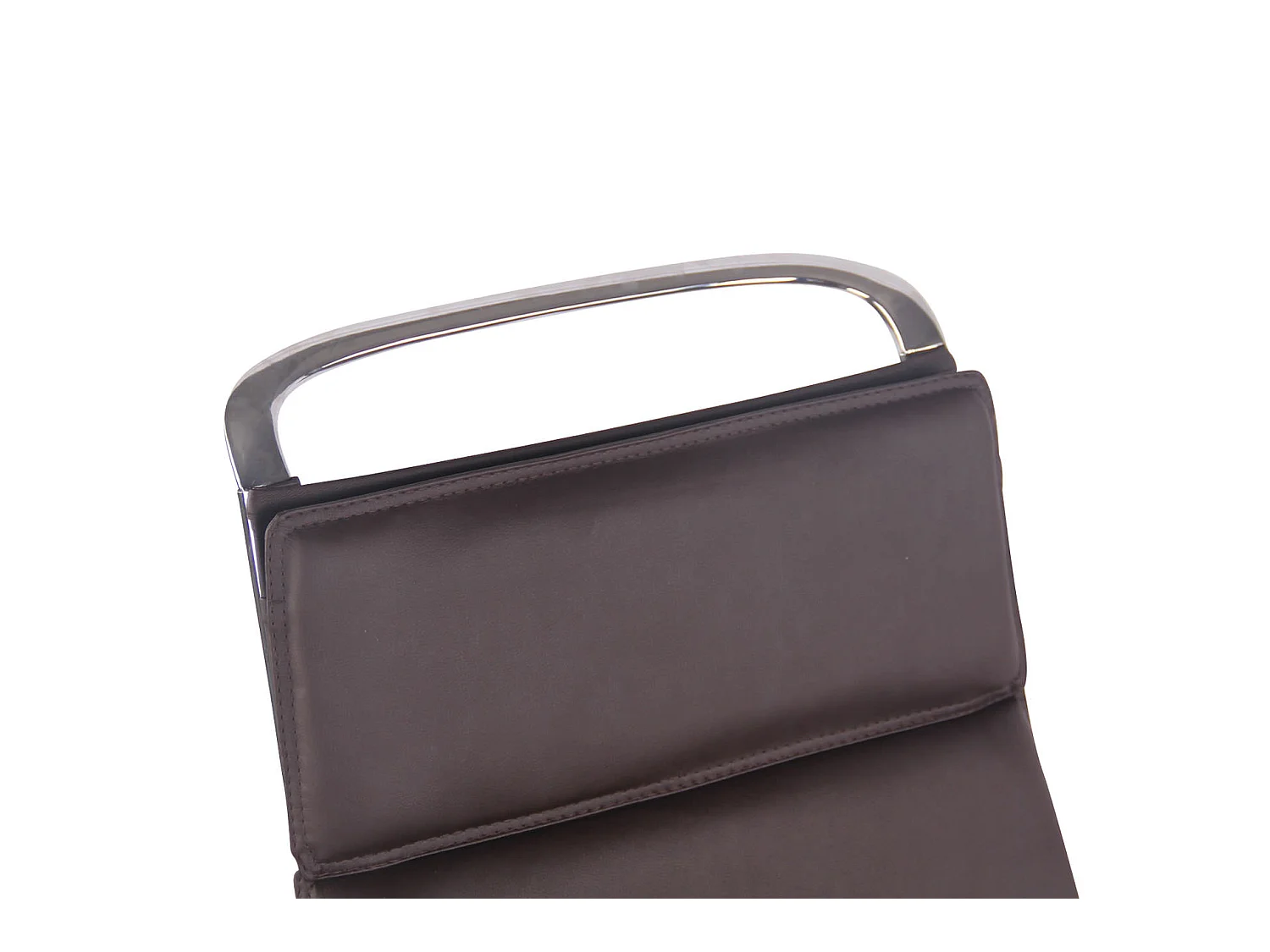 Chaise de bureau - Similicuir & Métal chromé - Café - Bedford