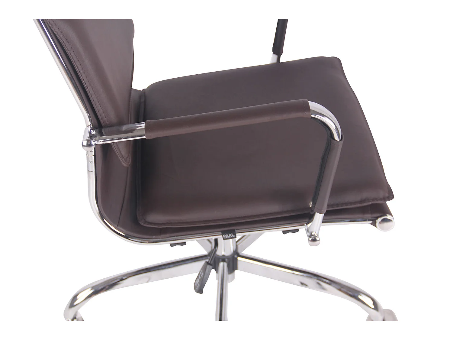 Chaise de bureau - Similicuir & Métal chromé - Café - Bedford