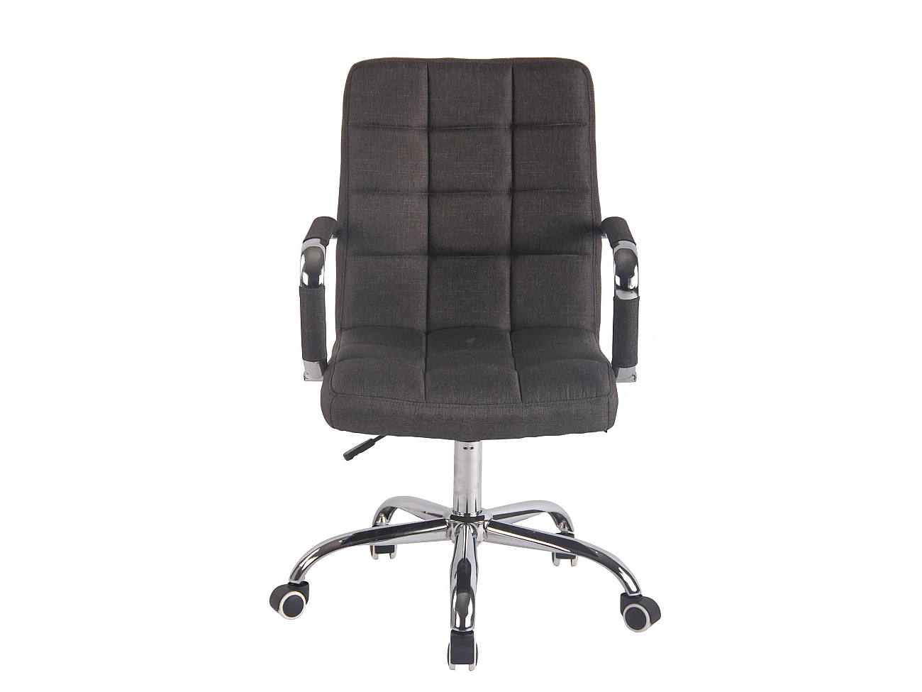 Chaise de bureau - Tissu & Métal chromé - Gris foncé - Deli