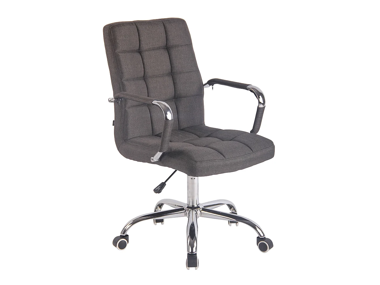 Chaise de bureau - Tissu & Métal chromé - Gris foncé - Deli