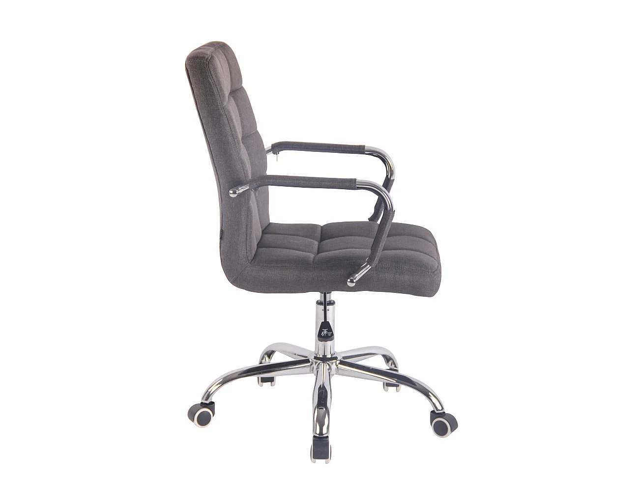 Chaise de bureau - Tissu & Métal chromé - Gris foncé - Deli