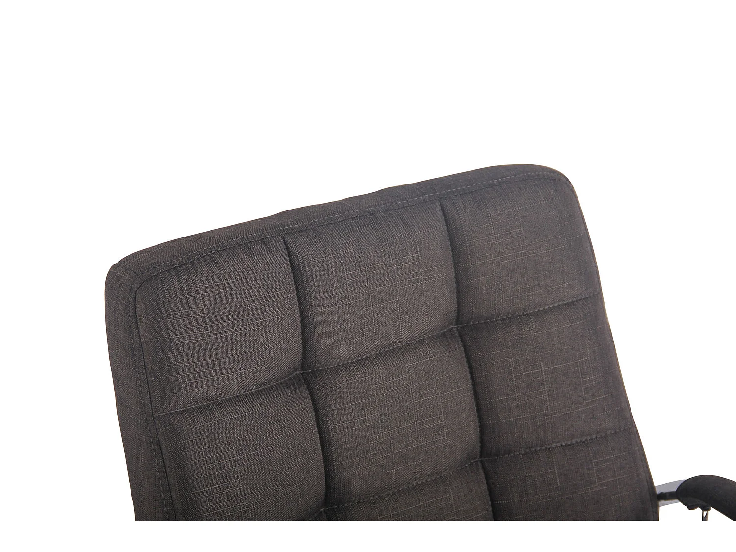 Chaise de bureau - Tissu & Métal chromé - Gris foncé - Deli