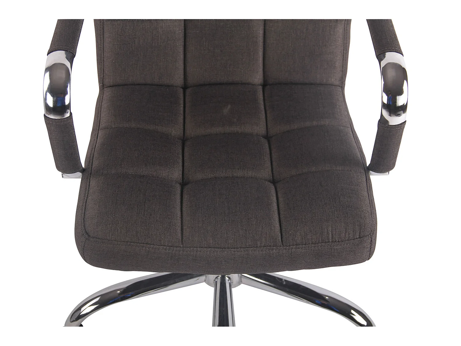 Chaise de bureau - Tissu & Métal chromé - Gris foncé - Deli