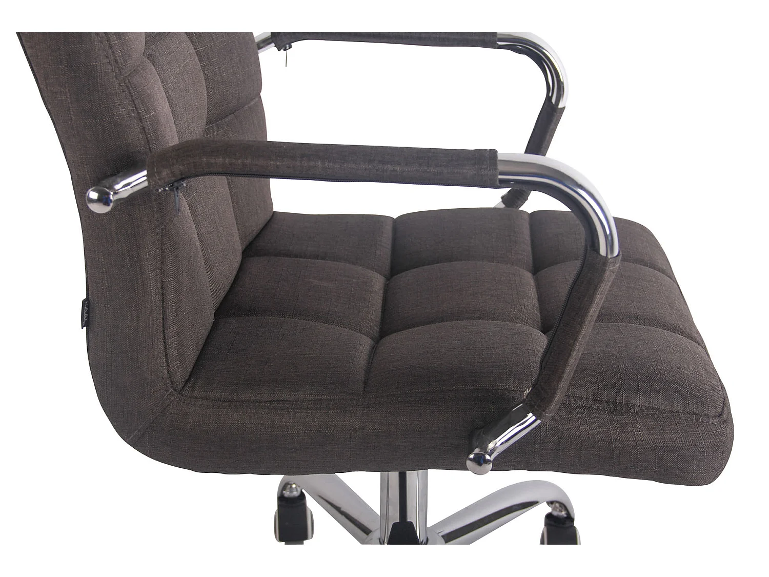 Chaise de bureau - Tissu & Métal chromé - Gris foncé - Deli