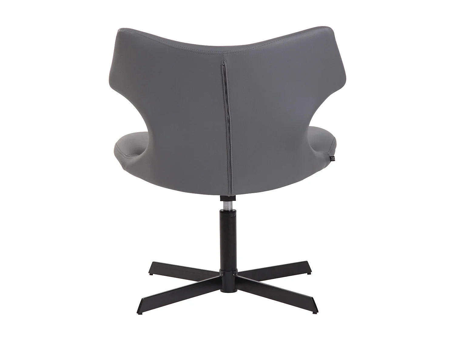 Chaise gondole - Similicuir & Métal noir mat - Gris - Welland