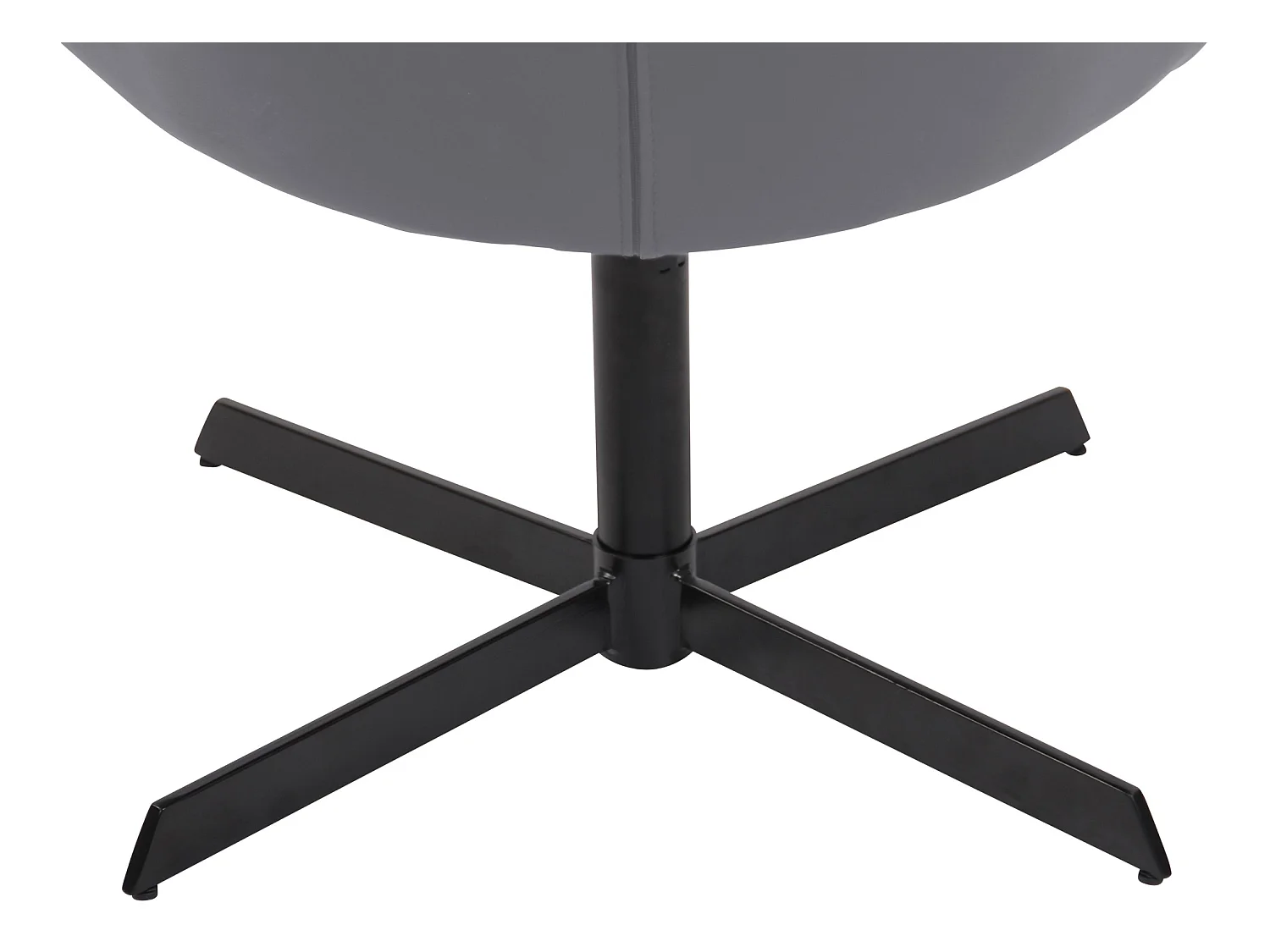 Chaise gondole - Similicuir & Métal noir mat - Gris - Welland