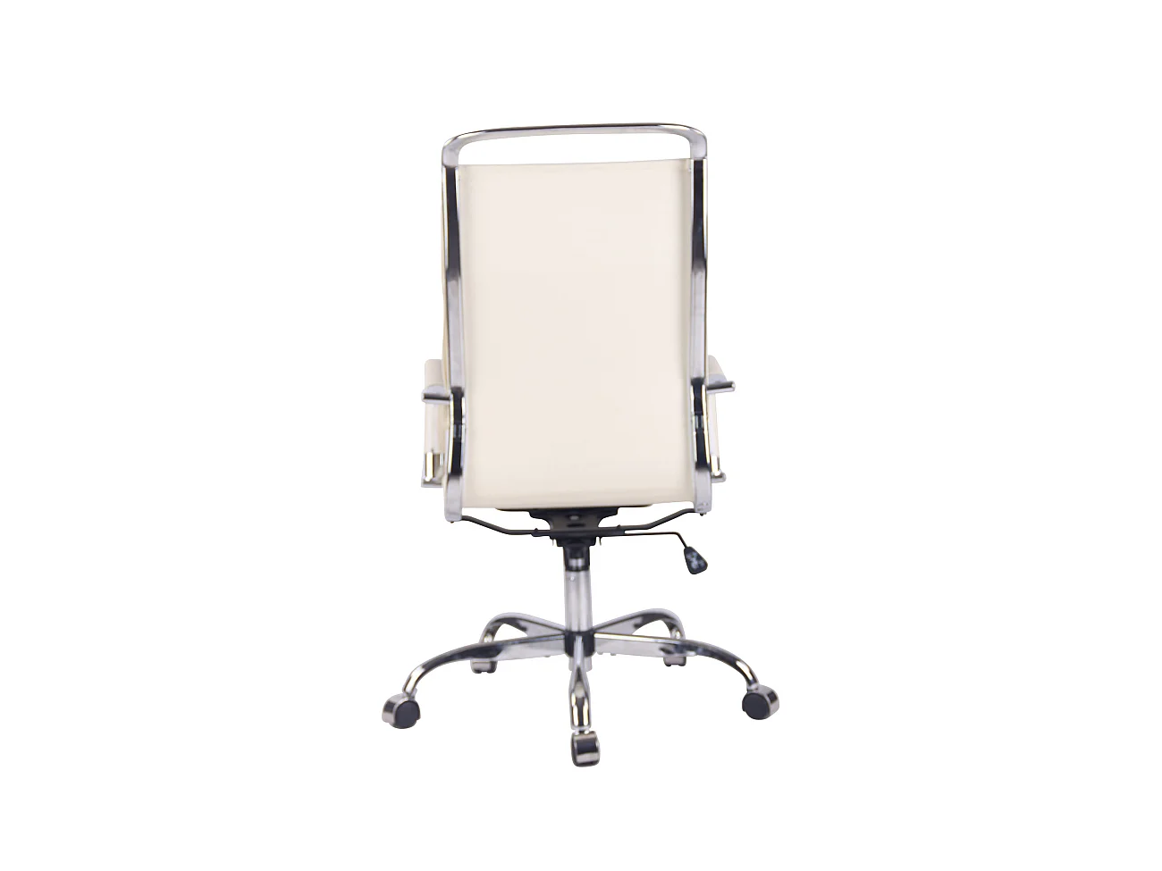 Chaise de bureau - Similicuir & Métal chromé - Crème - Bedford