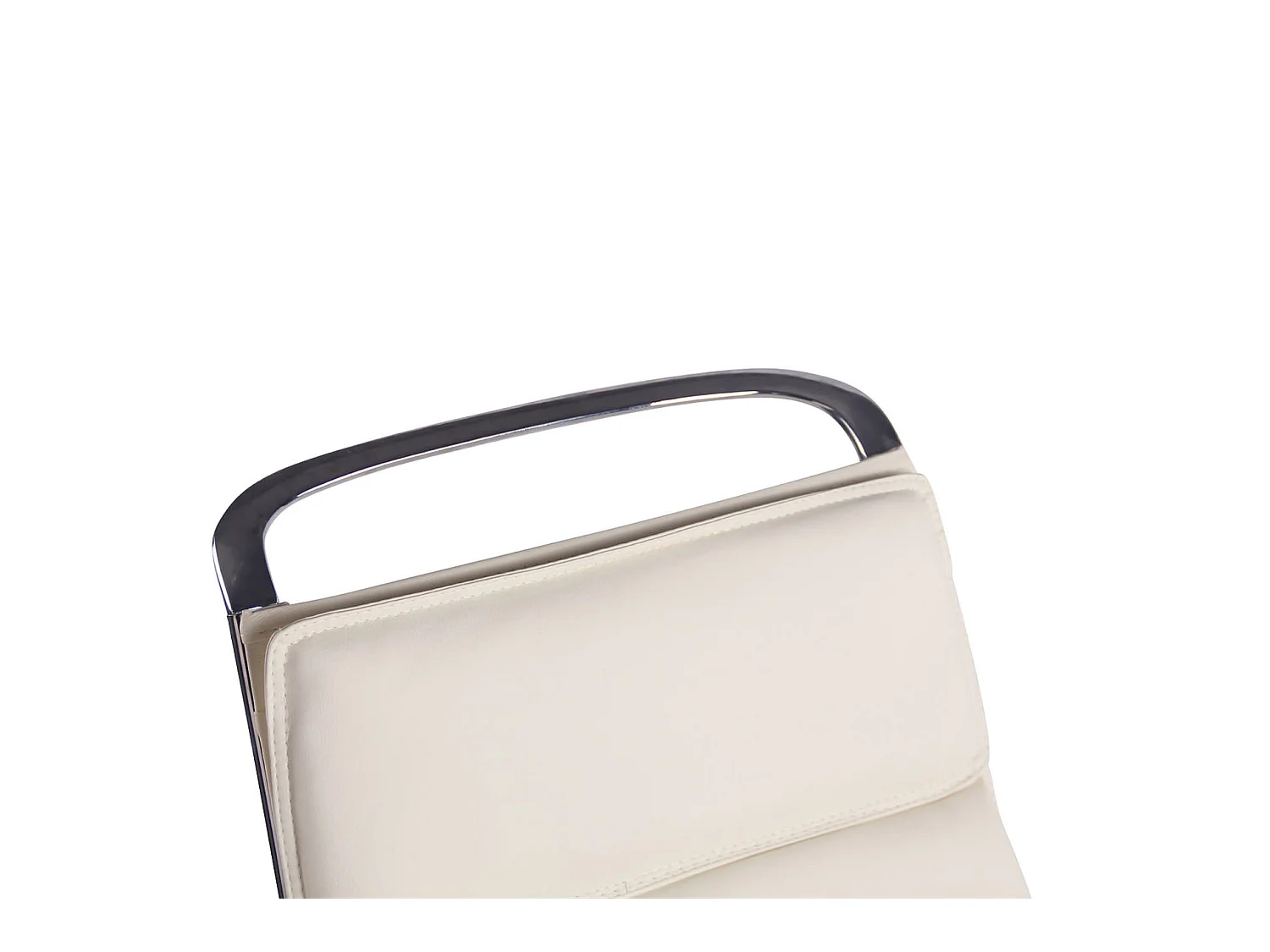 Chaise de bureau - Similicuir & Métal chromé - Crème - Bedford