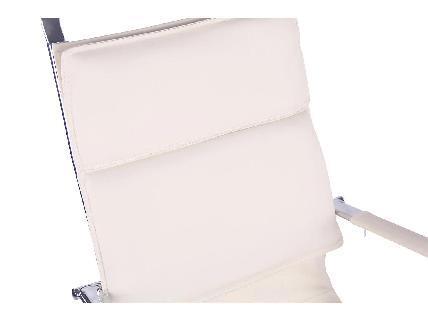 Chaise de bureau - Similicuir & Métal chromé - Crème - Bedford