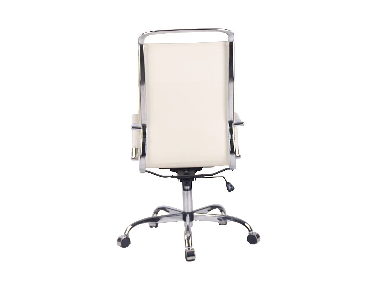 Chaise de bureau - Similicuir & Métal chromé - Crème - Bedford