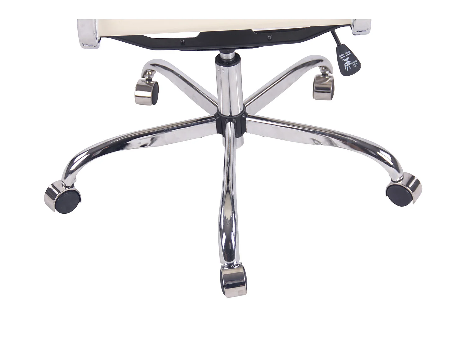 Chaise de bureau - Similicuir & Métal chromé - Crème - Bedford