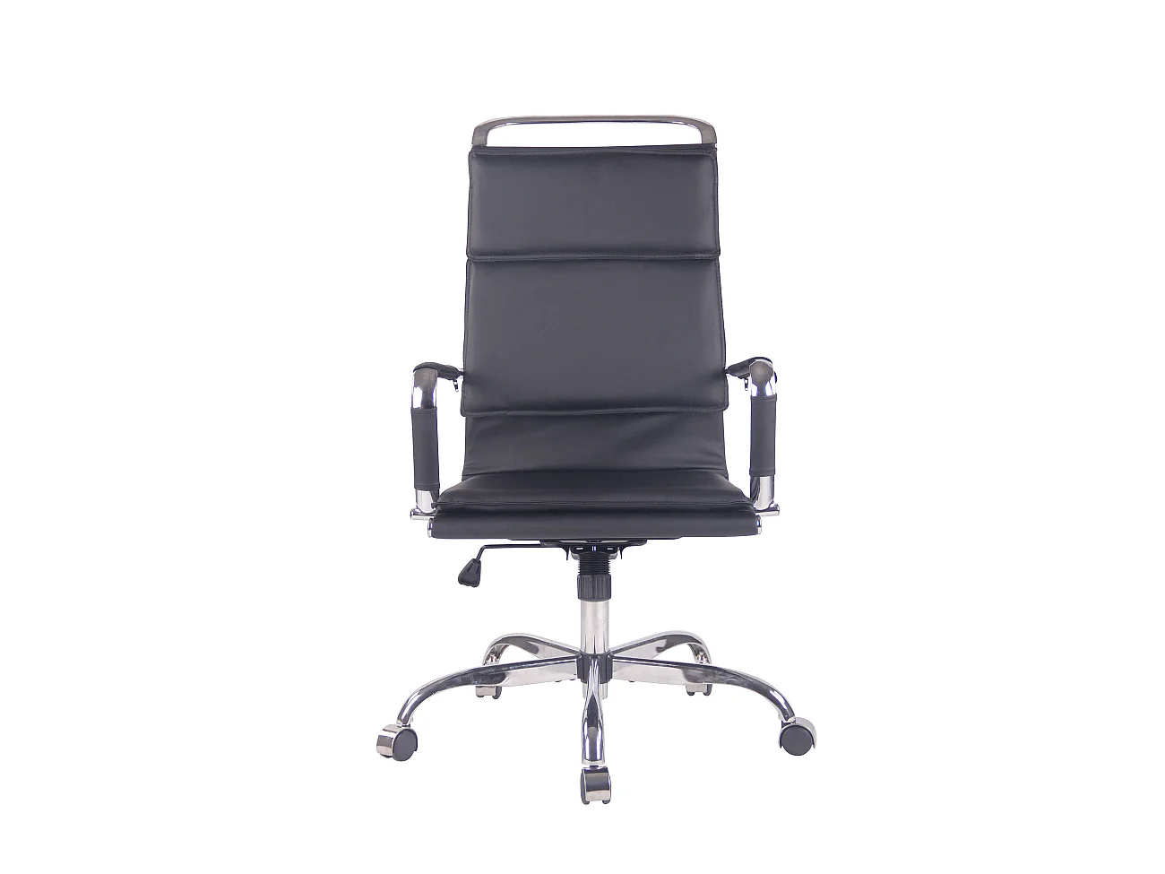 Silla de oficina - Simil cuero & Metal cromado - Negro - Bedford