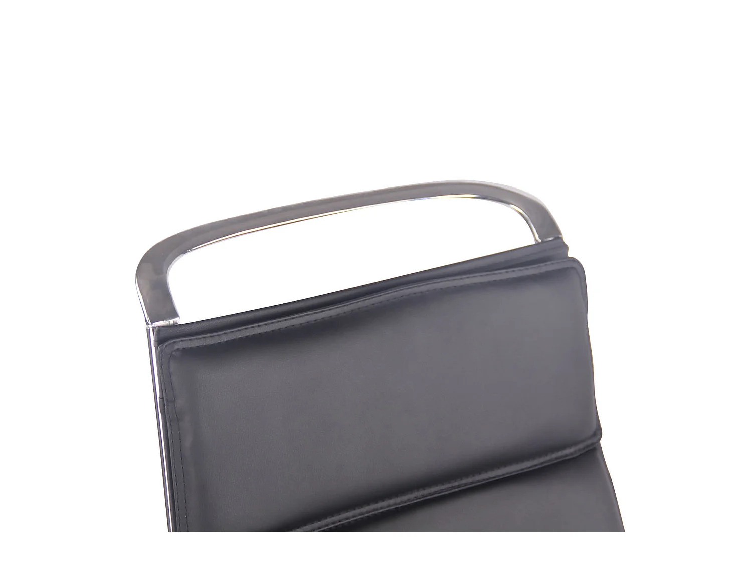 Silla de oficina - Simil cuero & Metal cromado - Negro - Bedford