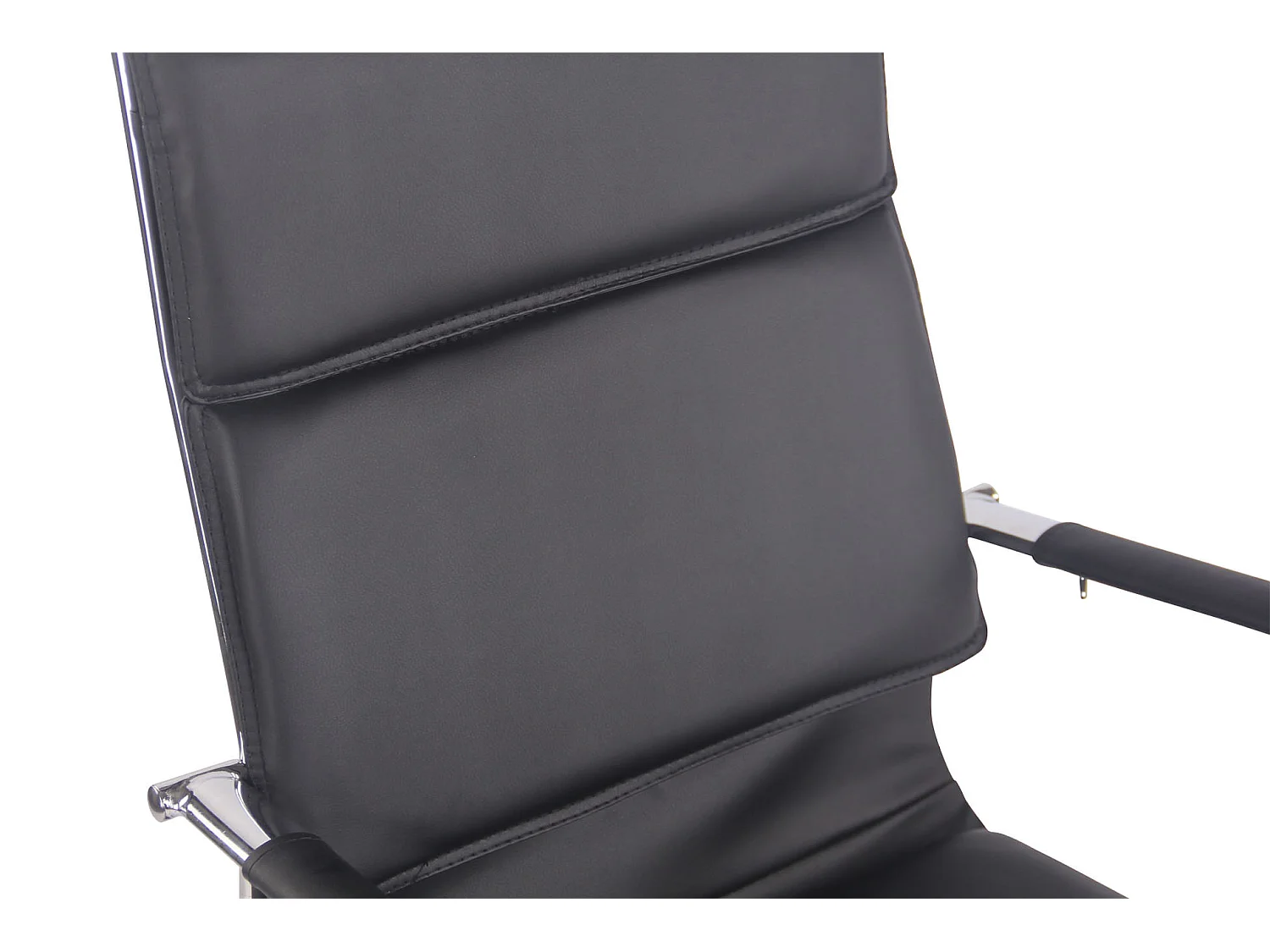 Silla de oficina - Simil cuero & Metal cromado - Negro - Bedford