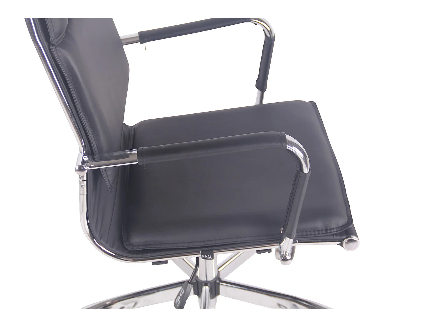 Silla de oficina - Simil cuero & Metal cromado - Negro - Bedford