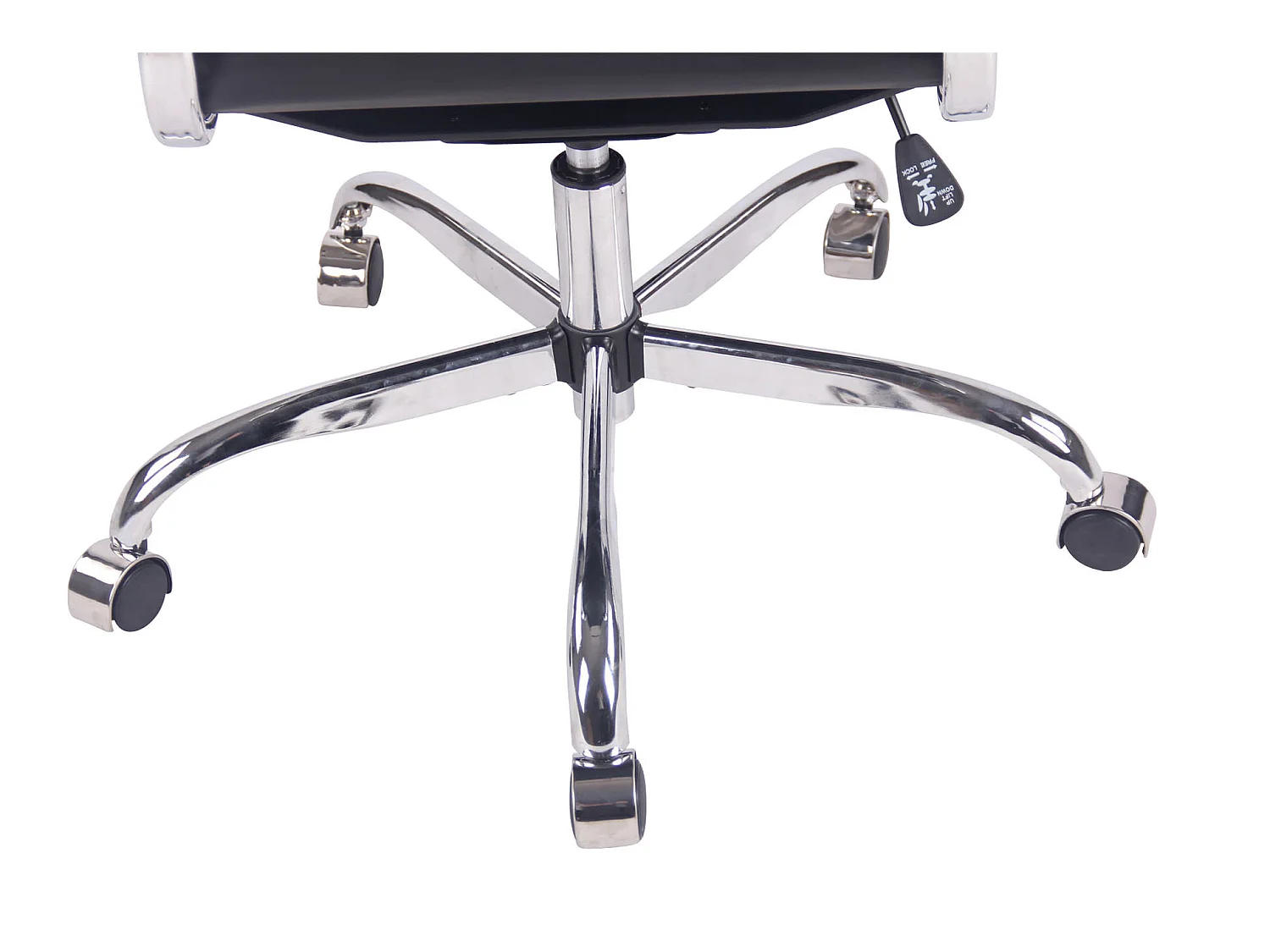 Silla de oficina - Simil cuero & Metal cromado - Negro - Bedford