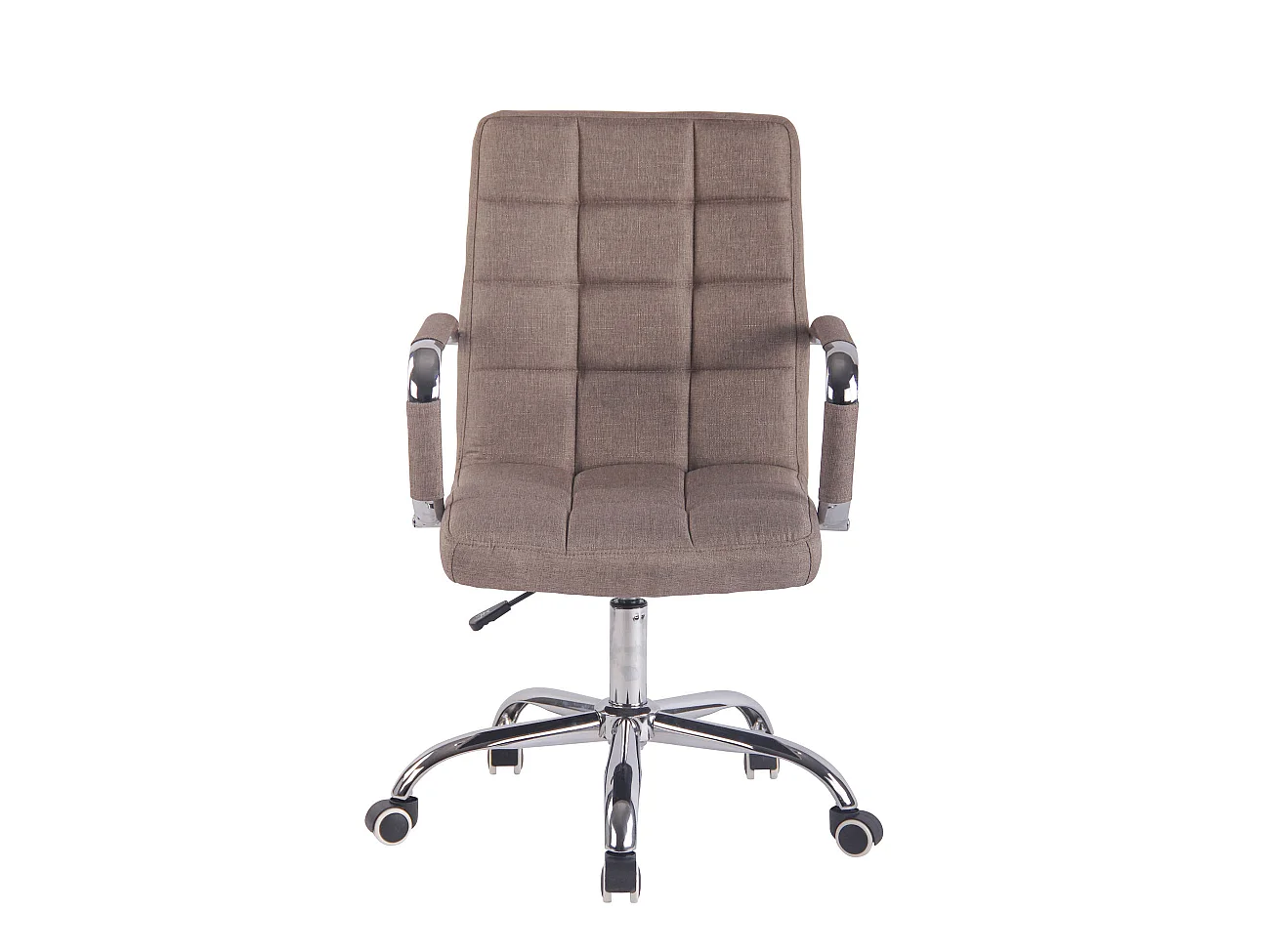 Chaise de bureau - Tissu & Métal chromé - Taupe - Deli