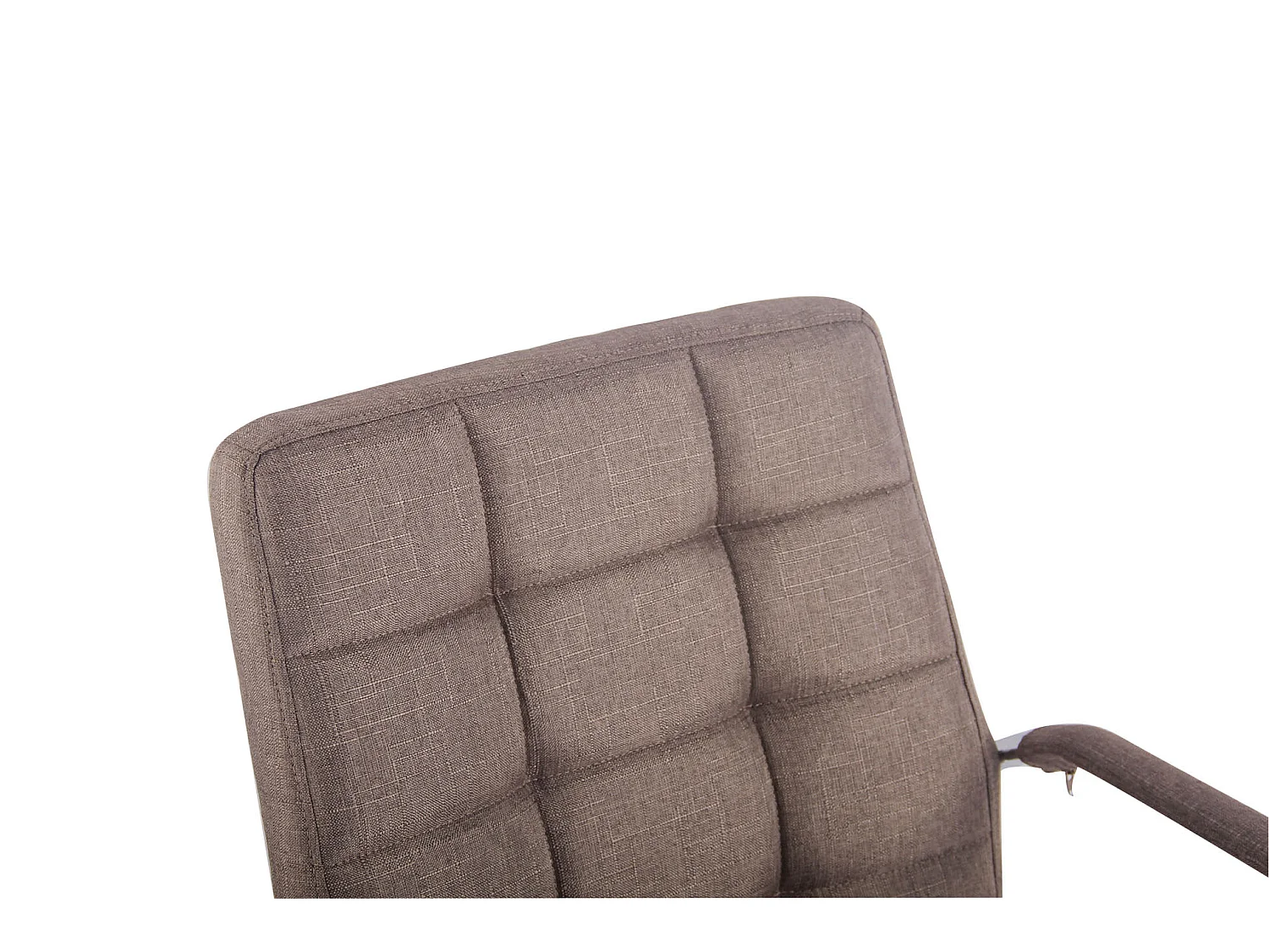 Chaise de bureau - Tissu & Métal chromé - Taupe - Deli