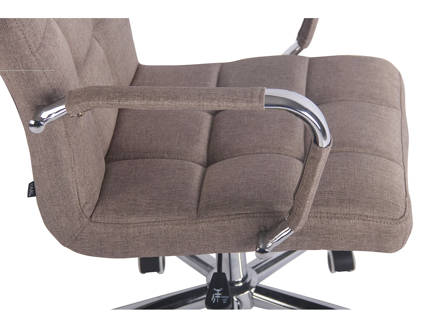 Chaise de bureau - Tissu & Métal chromé - Taupe - Deli