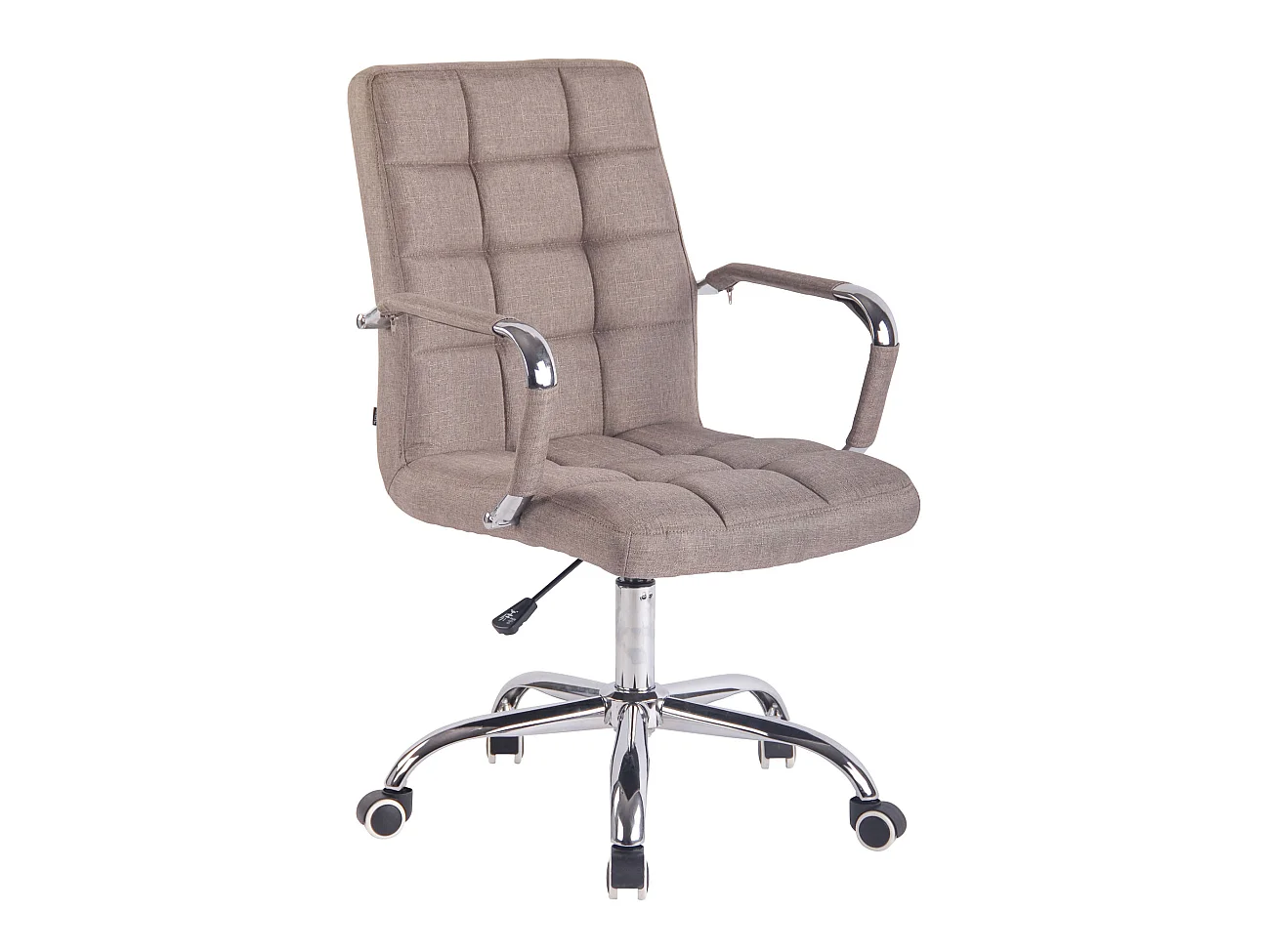 Chaise de bureau - Tissu & Métal chromé - Taupe - Deli