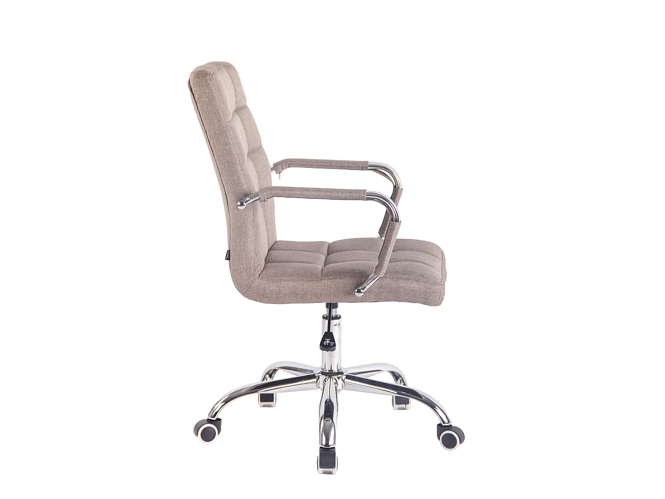 Chaise de bureau - Tissu & Métal chromé - Taupe - Deli