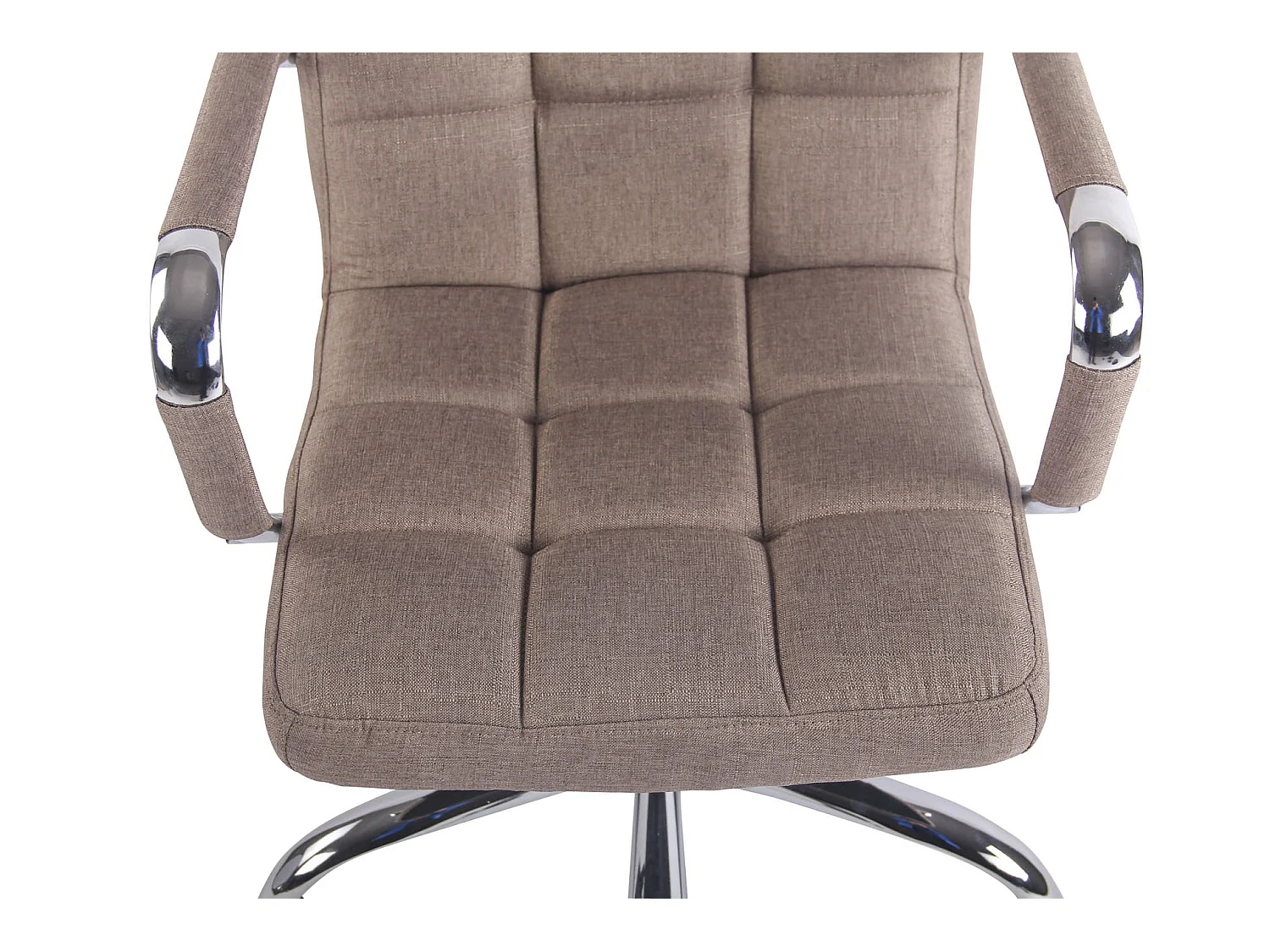 Chaise de bureau - Tissu & Métal chromé - Taupe - Deli