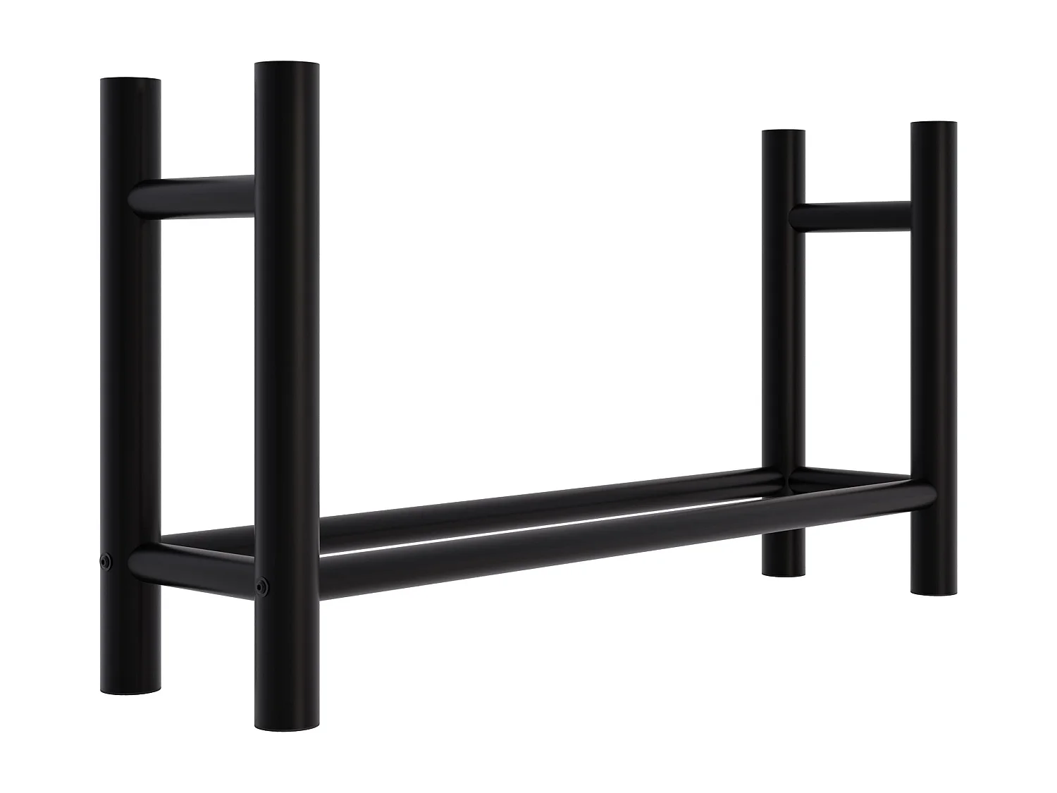 Etagère bois de cheminée - Métal - 30x100x60 cm - Noir - Medya