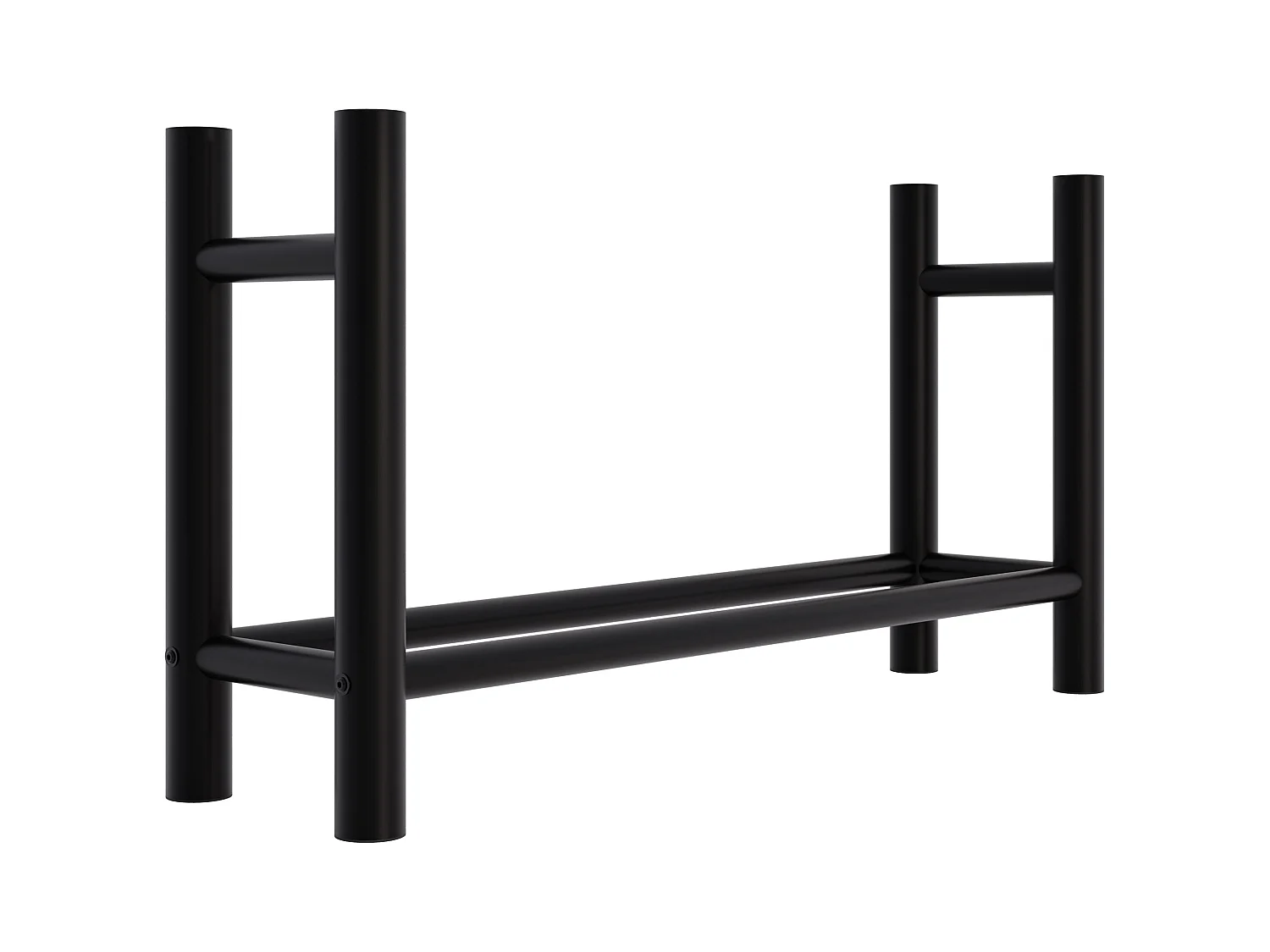 Etagère bois de cheminée - Métal - 30x100x60 cm - Noir - Medya