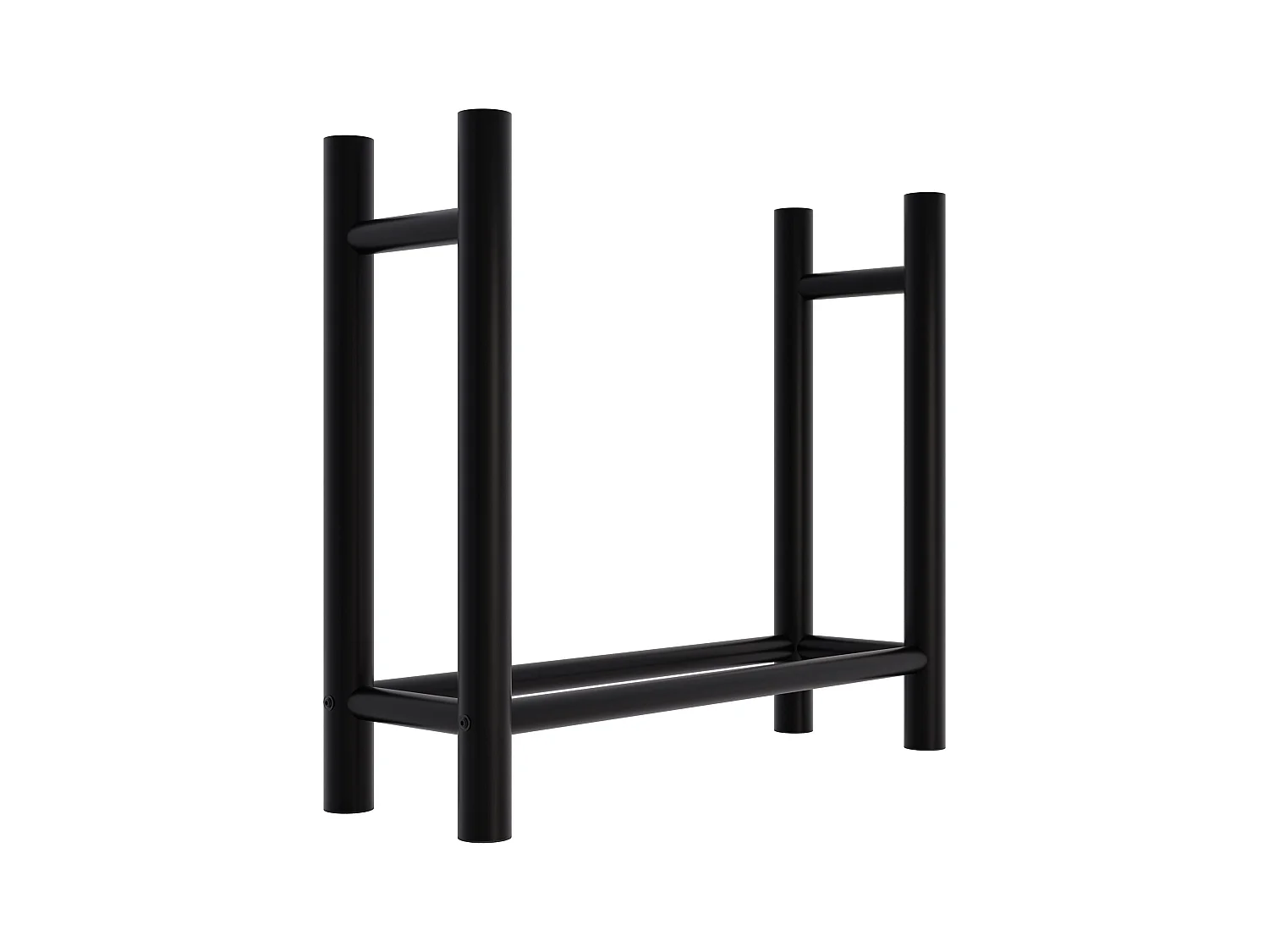 Etagère bois de cheminée - Métal - 30x80x80 cm - Noir - Medya