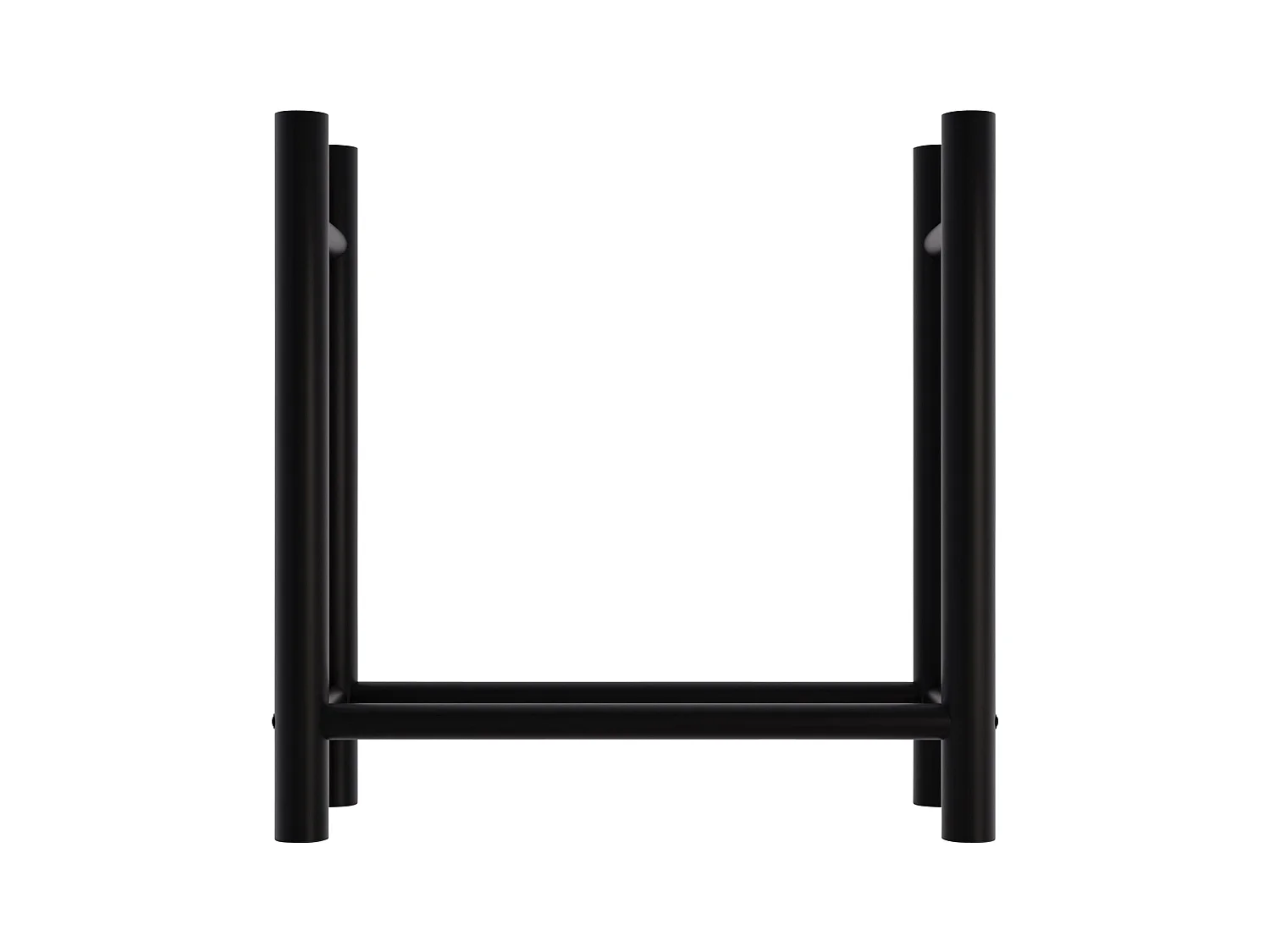 Etagère bois de cheminée - Métal - 30x80x80 cm - Noir - Medya