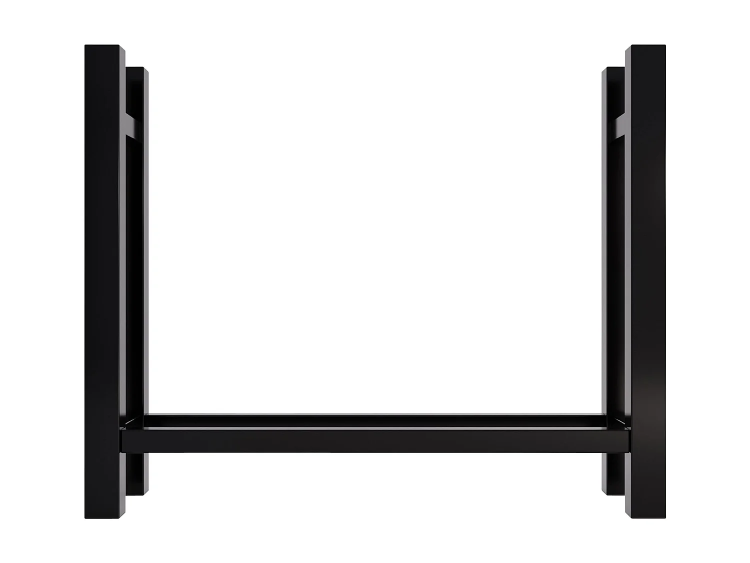 Etagère bois de cheminée - Métal - 30x100x80 cm - Noir - Medya