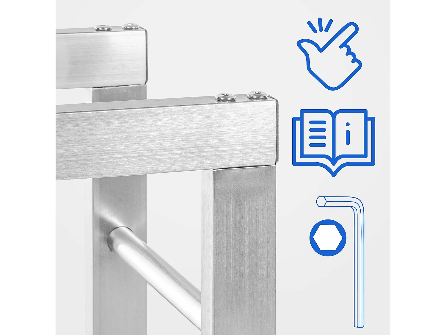 Porta legna - Acciaio inox - 125 x 25 x 100cm - acciaio - Keri V2