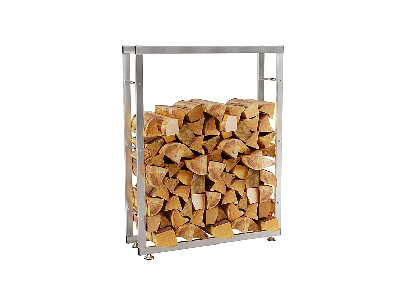 Kaminholzregal - Edelstahl - 125 x 25 x 80cm - edelstahl - Keri V2