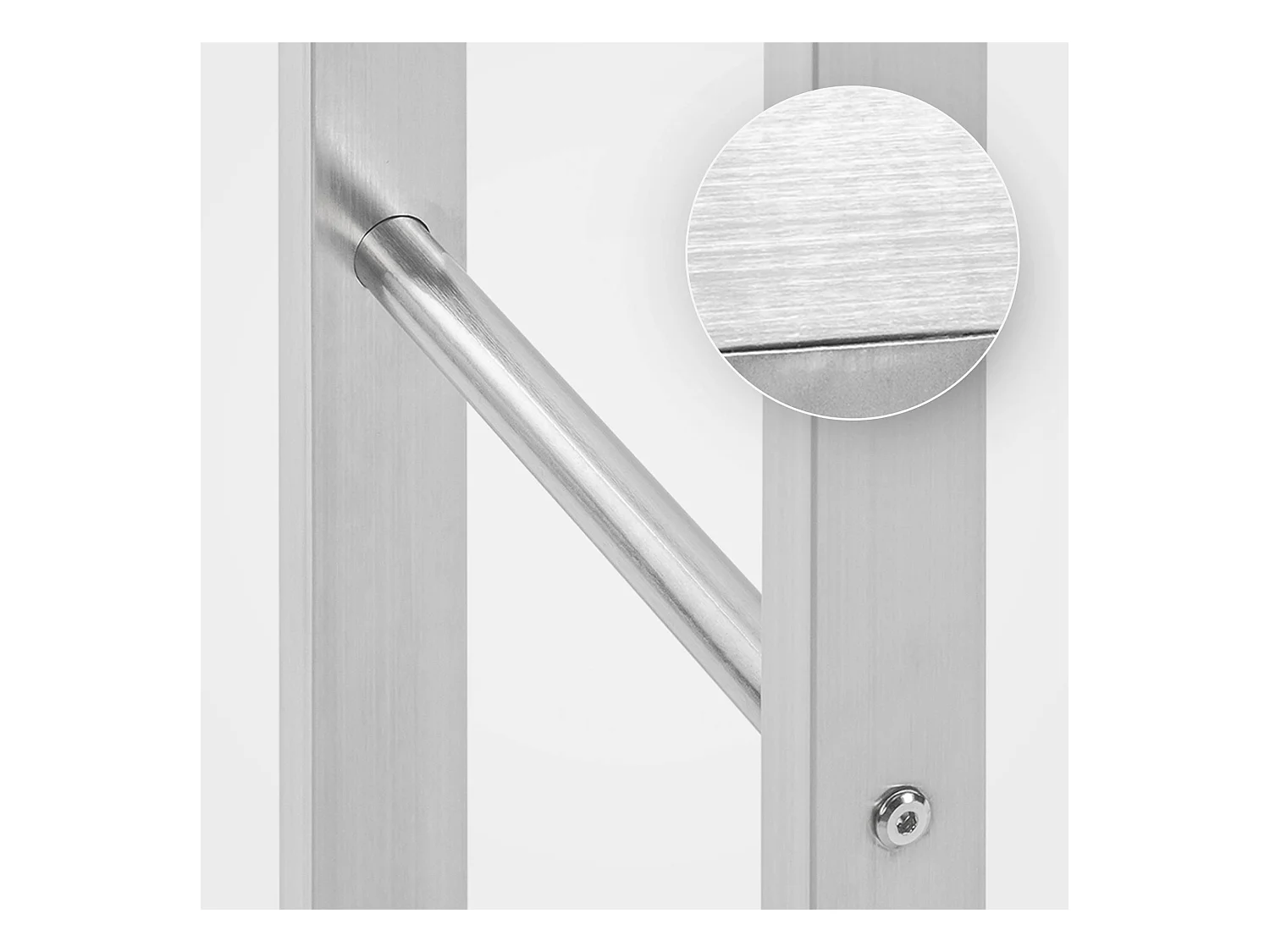 Etagère bois de cheminée - Acier inoxydable - 125 x 25 x 80cm - Acier inoxydable - Keri V2