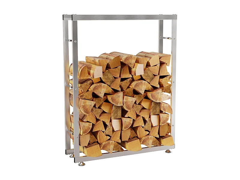 Porta legna - Acciaio inox - 125 x 25 x 80cm - acciaio - Keri V2