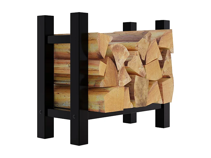 Kaminholzregal - Metall - 30x60x60 cm - schwarz - Medya