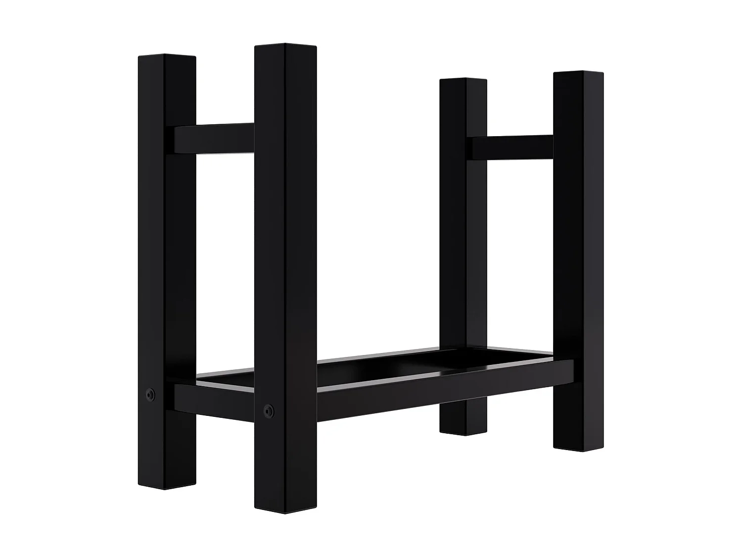 Etagère bois de cheminée - Métal - 30x60x60 cm - Noir - Medya