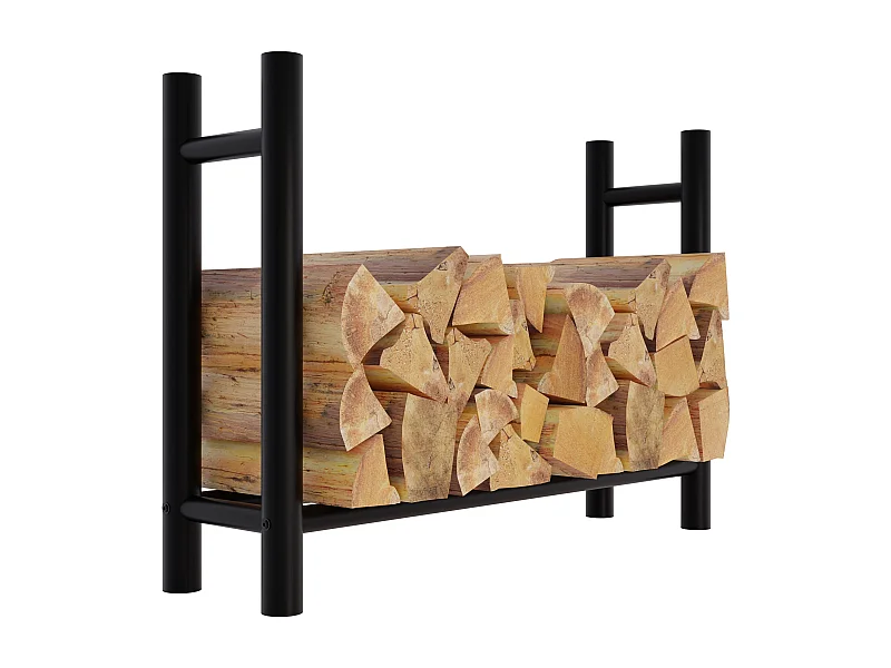 Kaminholzregal - Metall - 30x100x80 cm - schwarz - Medya