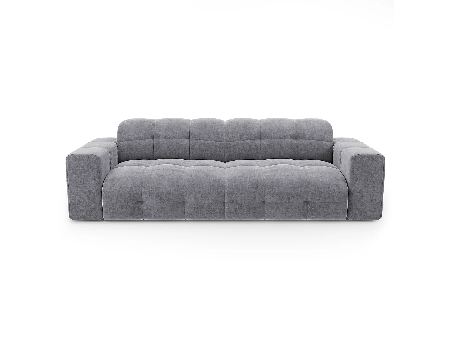 Canapé 4 places velours gris béton MAEL