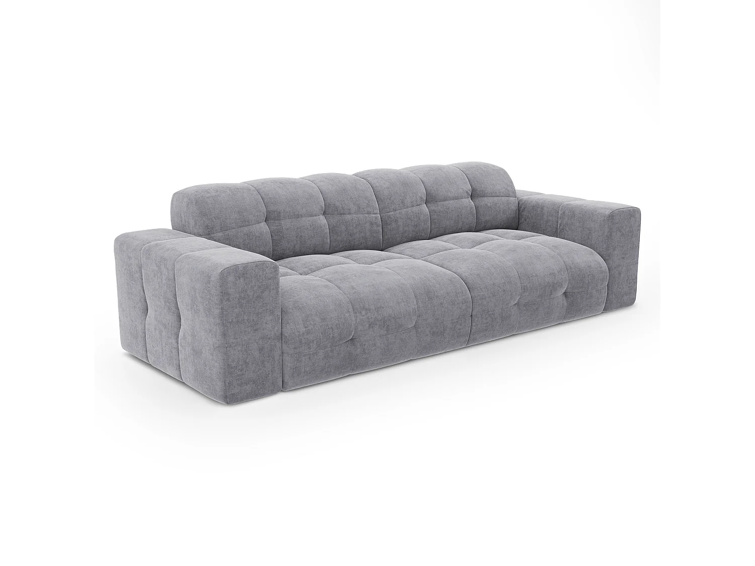 Canapé 4 places velours gris béton MAEL