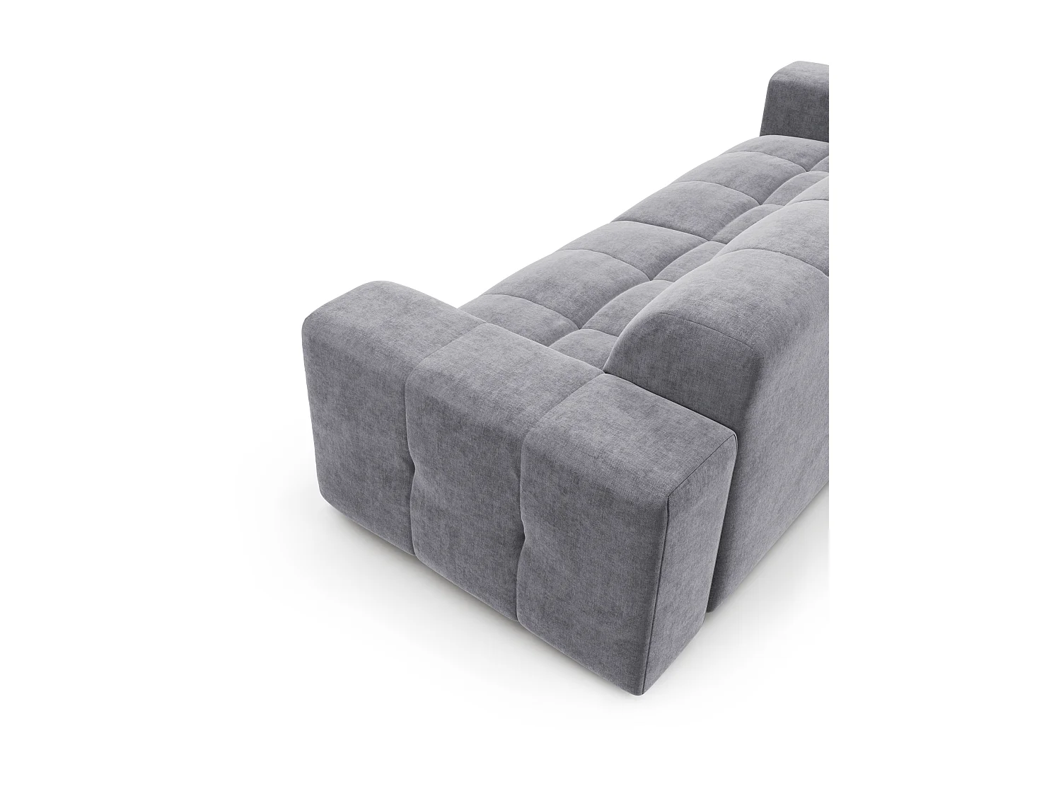 Canapé 4 places velours gris béton MAEL