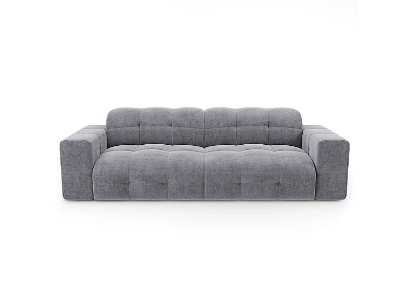 Canapé 4 places velours gris béton MAEL